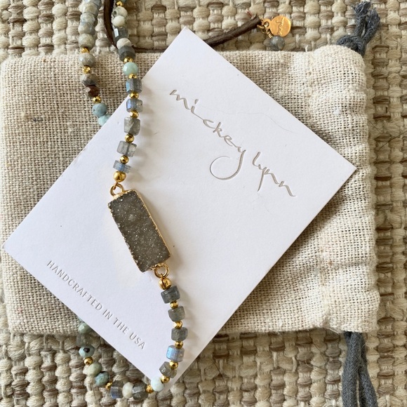 Mickey Lynn Jewelry - NWT Mickey Lynn Sapphire and Druzy Wrap Bracelet
